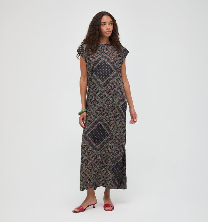 The Dris Dress - Carnaby Scarf Black