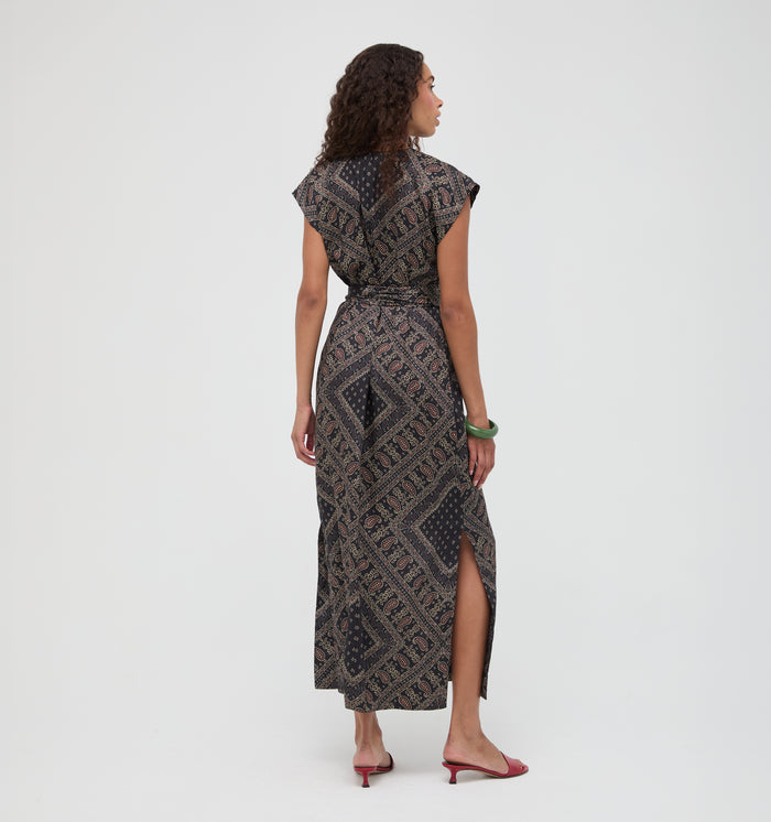 The Dris Dress - Carnaby Scarf Black