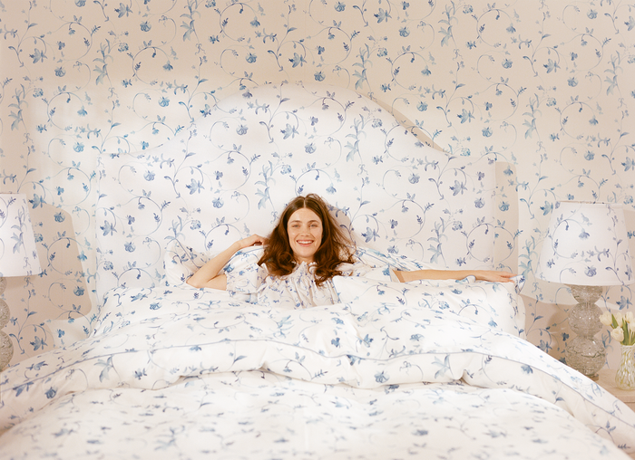 Botanical Duvet Cover color:blue botanical