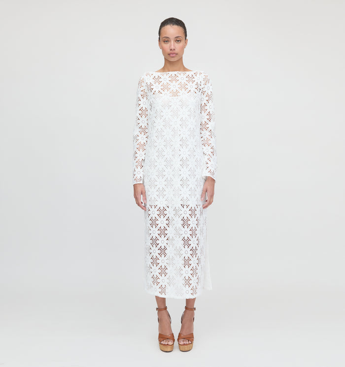 The Eliza Dress - White Daisy Crochet