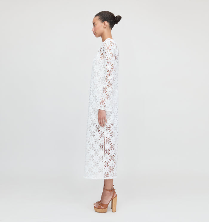 The Eliza Dress - White Daisy Crochet
