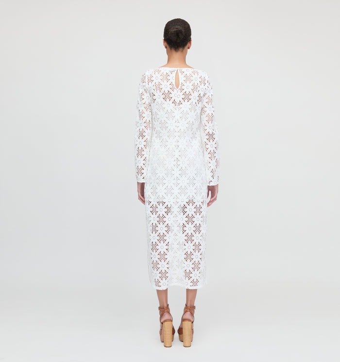The Eliza Dress - White Daisy Crochet