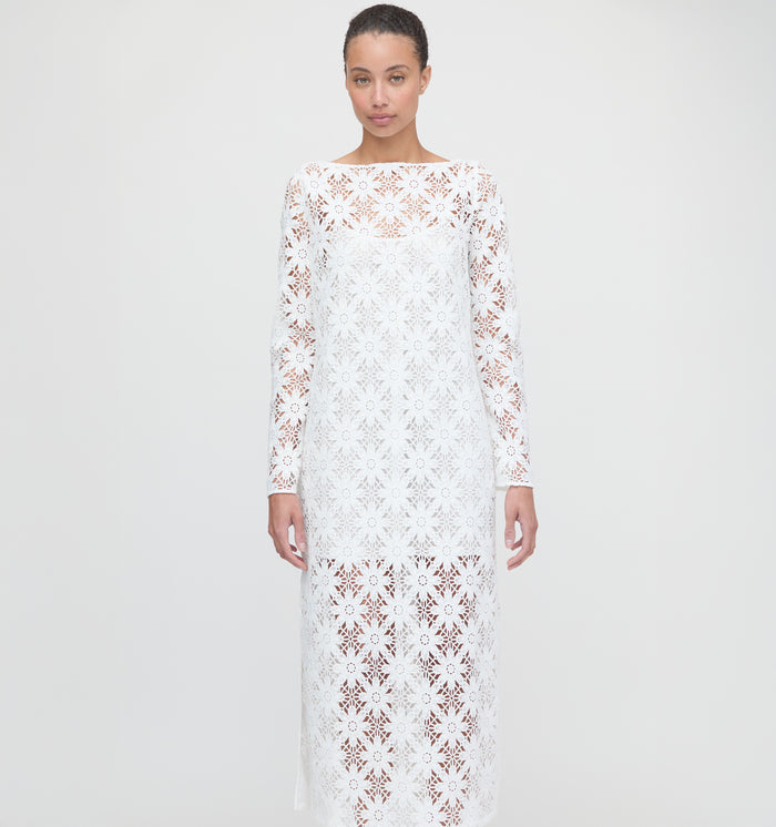 The Eliza Dress - White Daisy Crochet