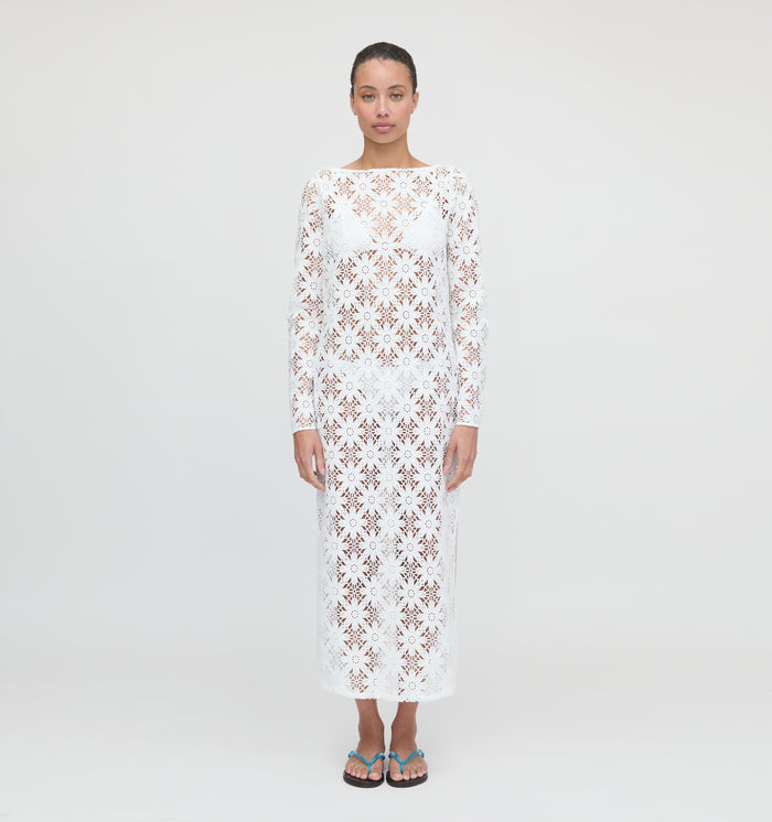 The Eliza Dress - White Daisy Crochet