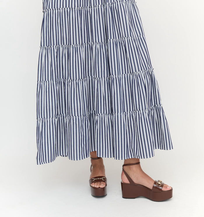 The Ellie Maxi Nap Dress - Navy Stripe