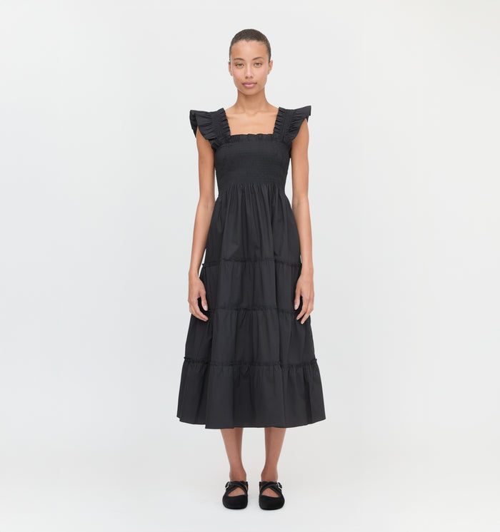 The Ellie Nap Dress - Black Poplin