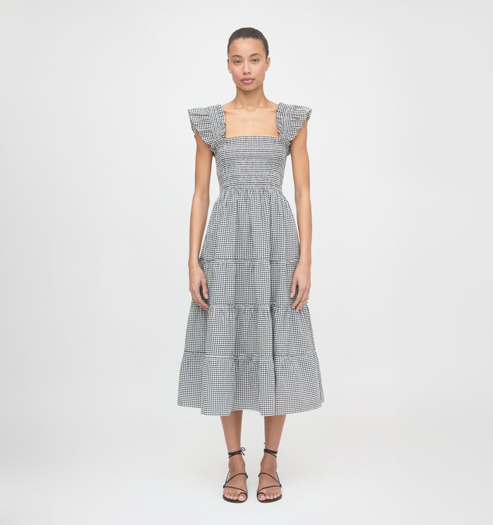 The Ellie Nap Dress - Black/Sand Gingham