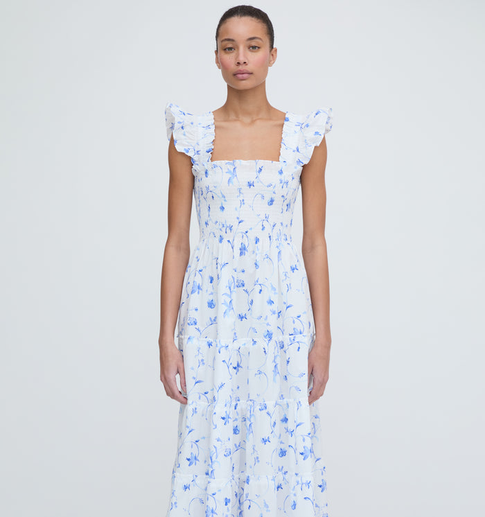 The Ellie Nap Dress - Blue Botanical