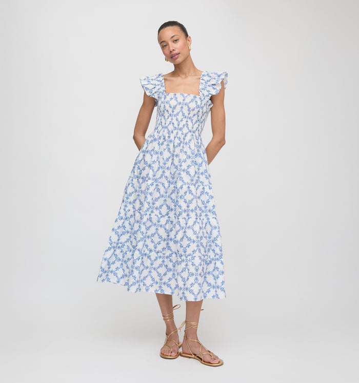 The Ellie Nap Dress - Blue Marigold Block