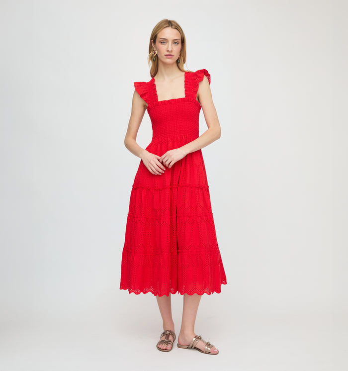 The Ellie Nap Dress - Cherry Trellis Broderie