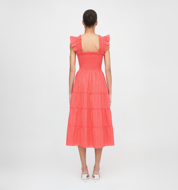 The Ellie Nap Dress - Coral Daisy Broderie