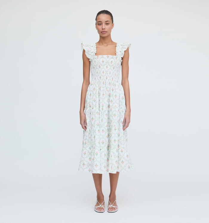 The Ellie Nap Dress - Pastel Trellis