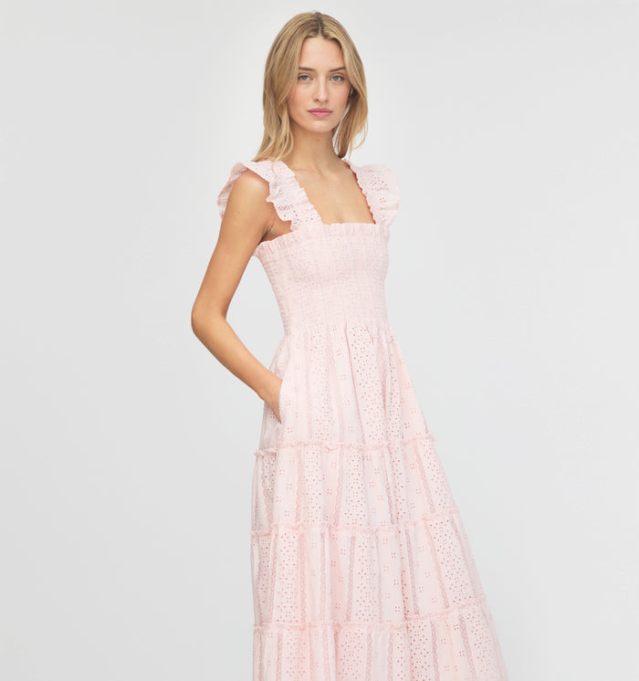 The Ellie Nap Dress - Pink Broderie Voile