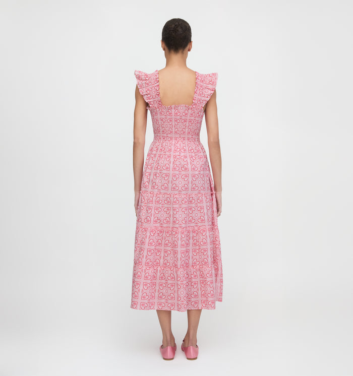 The Ellie Nap Dress - Red Patchwork Doily Heart
