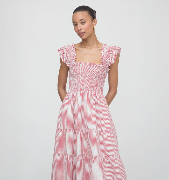 The Ellie Nap Dress - Red Ticking Stripe