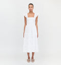 The Ellie Nap Dress - White Shadow Stripe