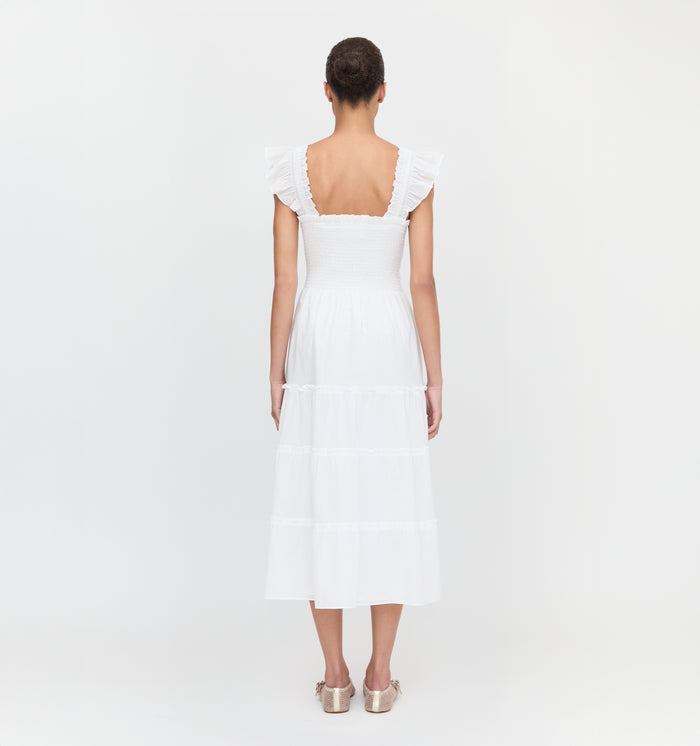 The Ellie Nap Dress - White Shadow Stripe