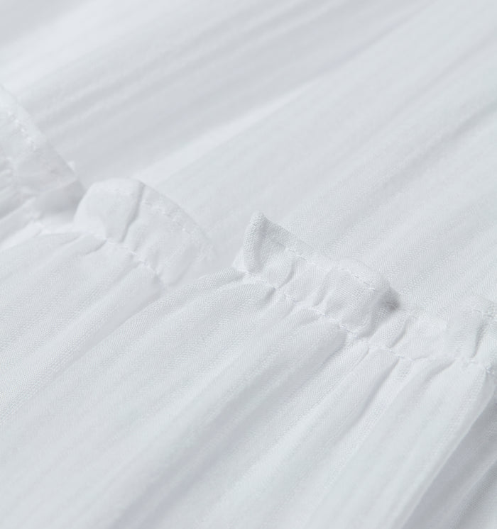 The Ellie Nap Dress - White Shadow Stripe