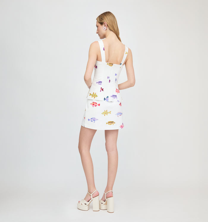 The Emma Top - White Rainbow Fish