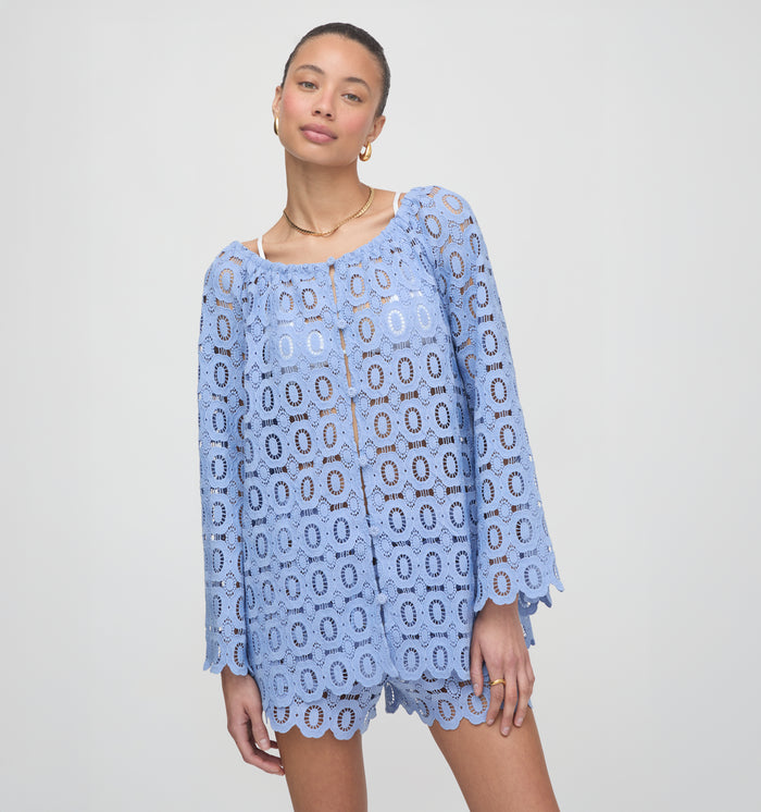 The Enella Tunic - Cornflower Lace