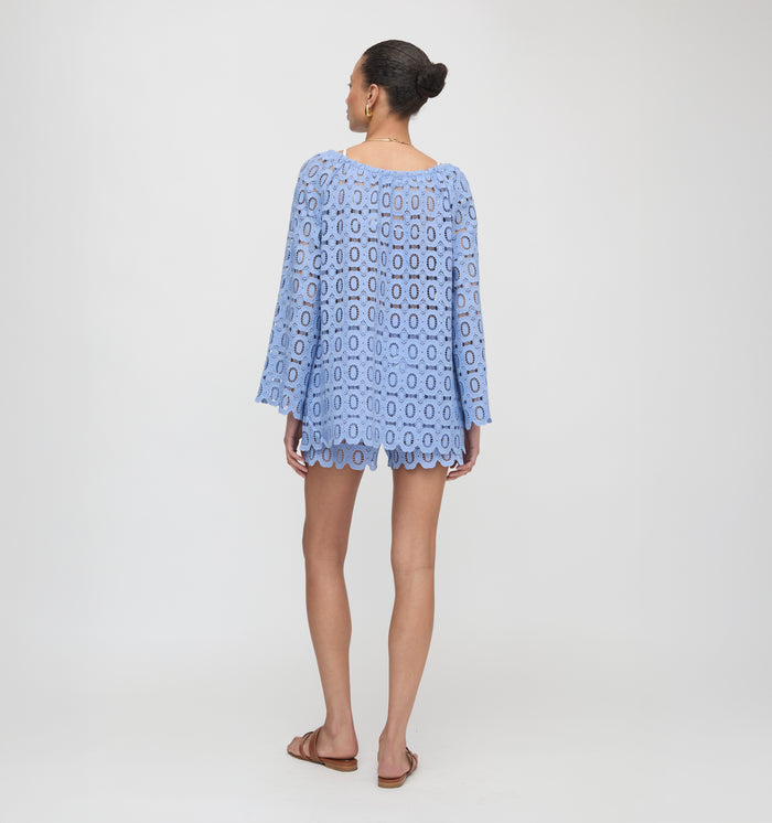 The Enella Tunic - Cornflower Lace
