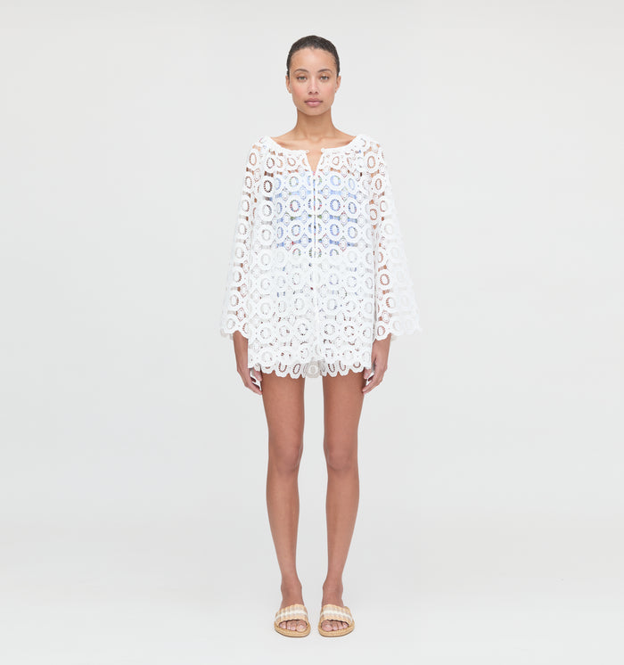 The Enella Tunic - White Broderie