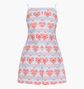 The Fae Dress - Poppy Damask Stripe