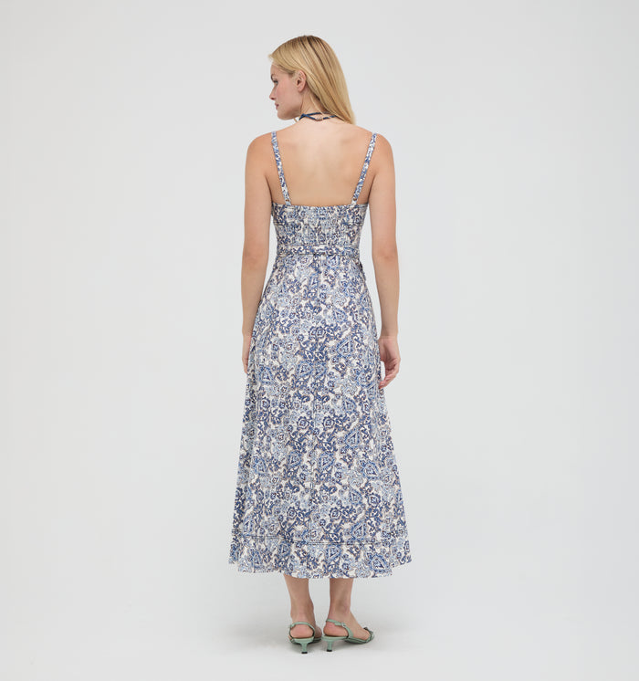 The Fiona Dress -  Chedworth Paisley Blue