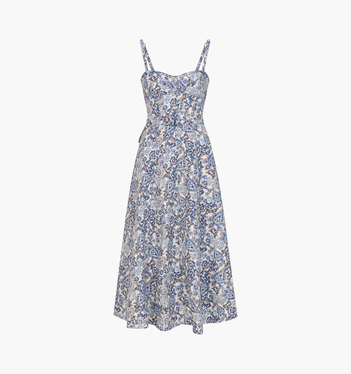 The Fiona Dress -  Chedworth Paisley Blue
