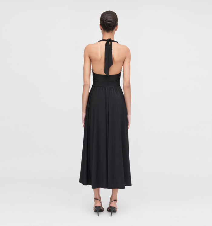 The Fleur Midi Dress - Black Jersey