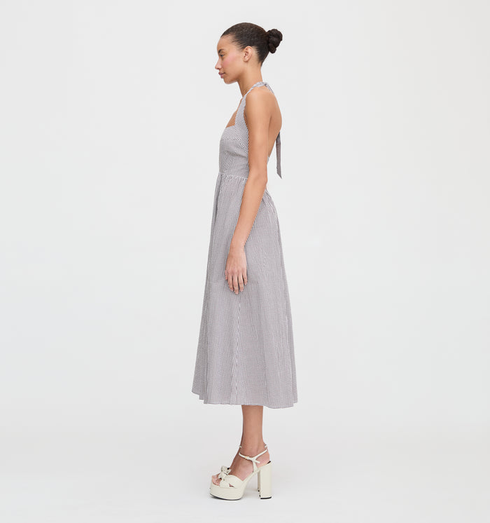 The Fleur Midi Dress - Chocolate Gingham
