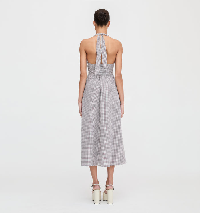The Fleur Midi Dress - Chocolate Gingham