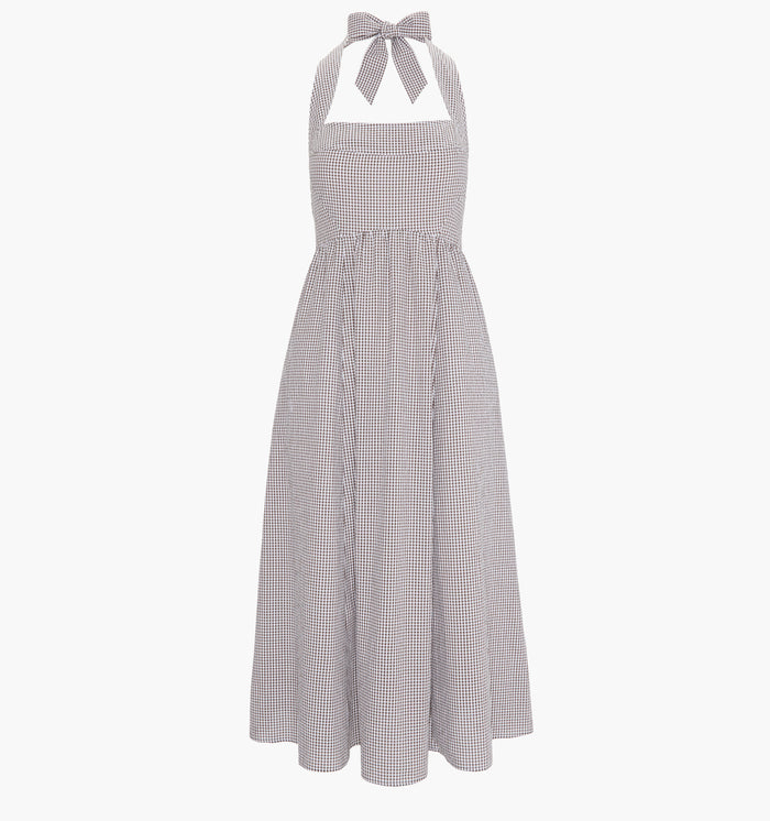 The Fleur Midi Dress - Chocolate Gingham