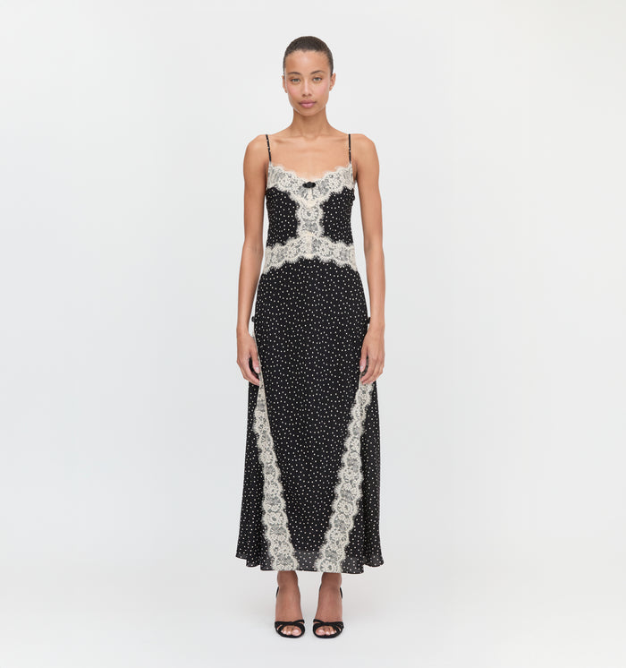 The Francesca Dress in Black Polka Dot color: Black Polka Dot
