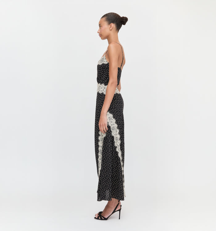 The Francesca Dress in Black Polka Dot color: Black Polka Dot