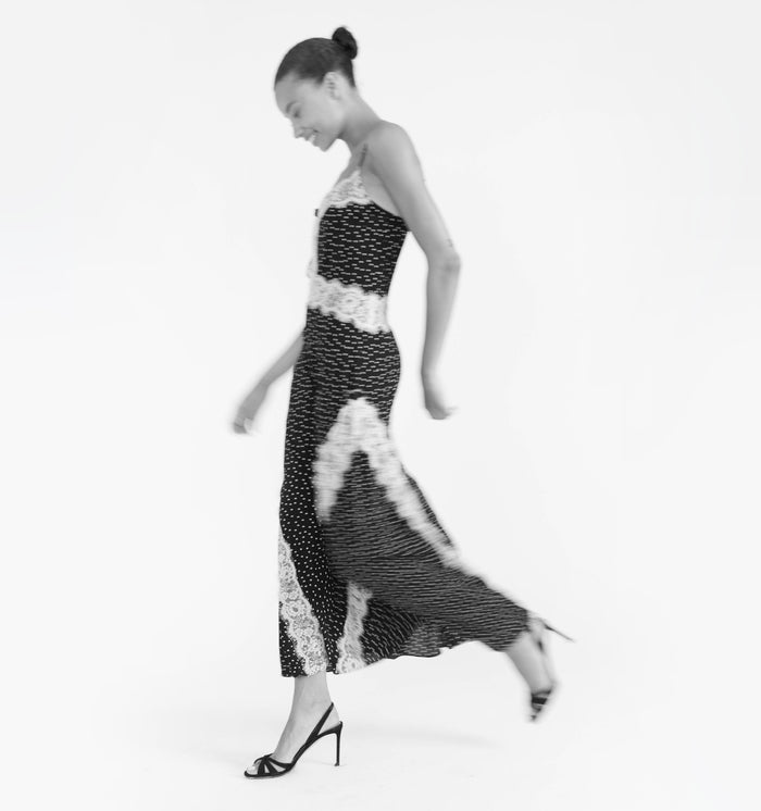 The Francesca Dress in Black Polka Dot color: Black Polka Dot