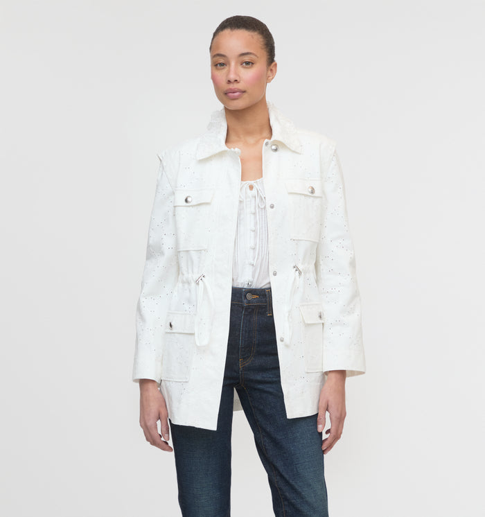 The Gillian Jacket - Ivory Eyelet
