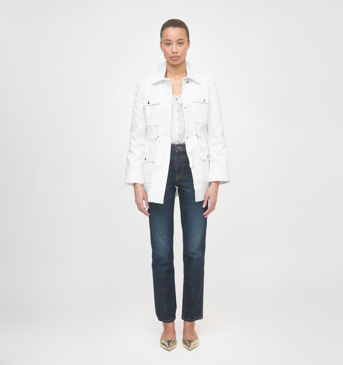 The Gillian Jacket - Ivory Eyelet