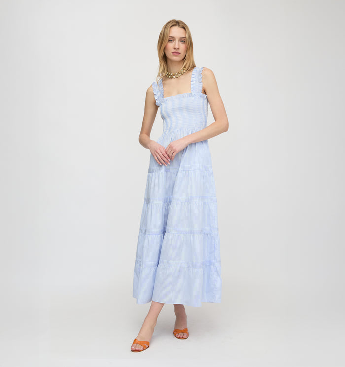 The Goldie Nap Dress - Blue/White Stripe