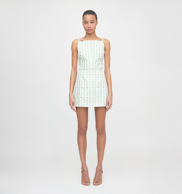 The Hallie Skirt - Brocade Vine Stripe