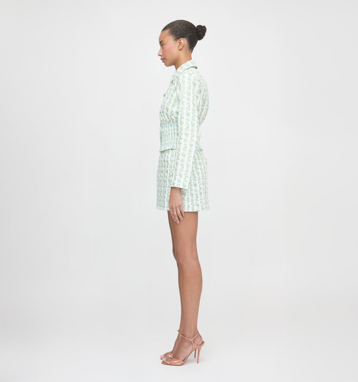 The Hallie Skirt - Brocade Vine Stripe