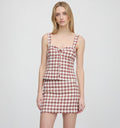 The Hallie Skirt - Cognac Gingham