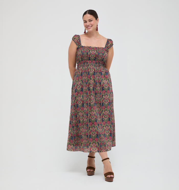 The Harper Nap Dress -  Stowell Medallion Stripe