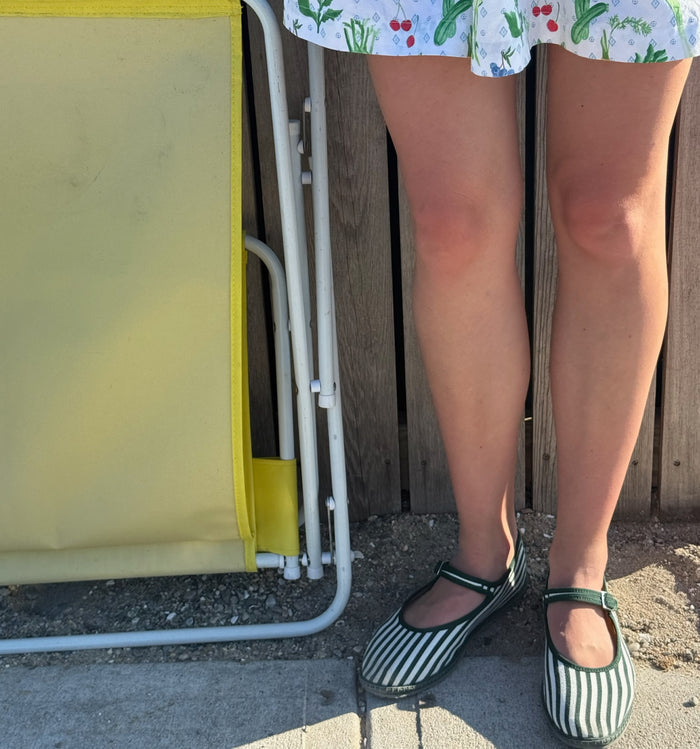 The Hill House x Vibi Venezia Mary Jane Flats - Green Stripe