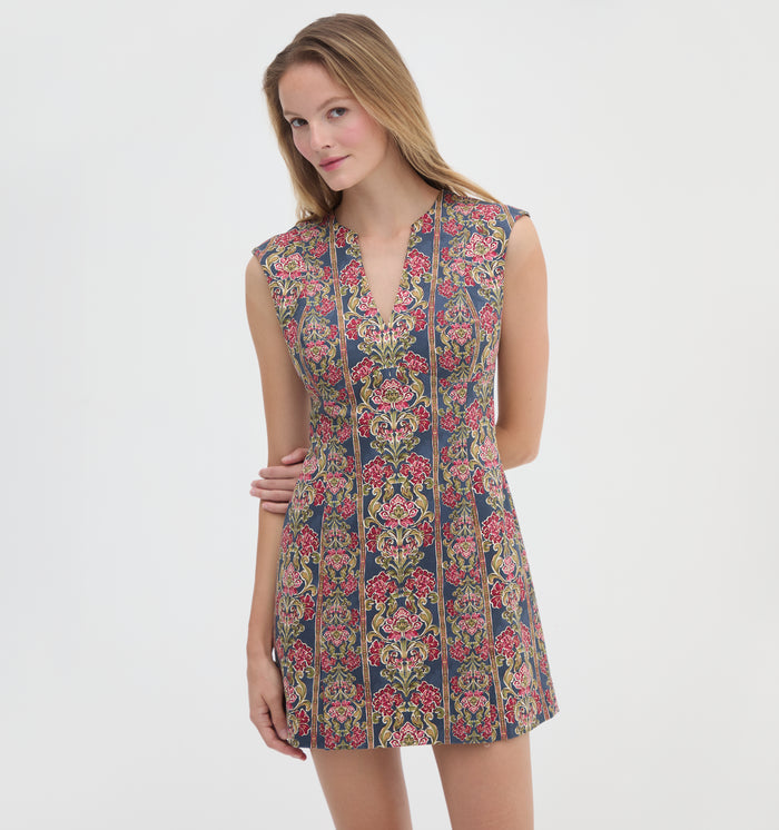 The Holly Dress - Stowell Medallion Stripe