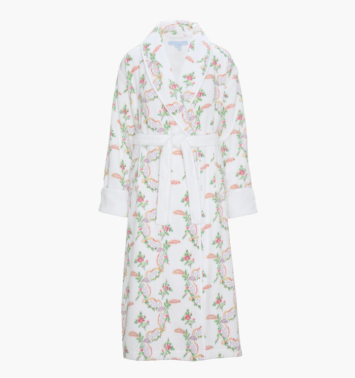 The Hotel Robe in Pink Ribbon Rose Ikat color: Pink Ribbon Rose Ikat