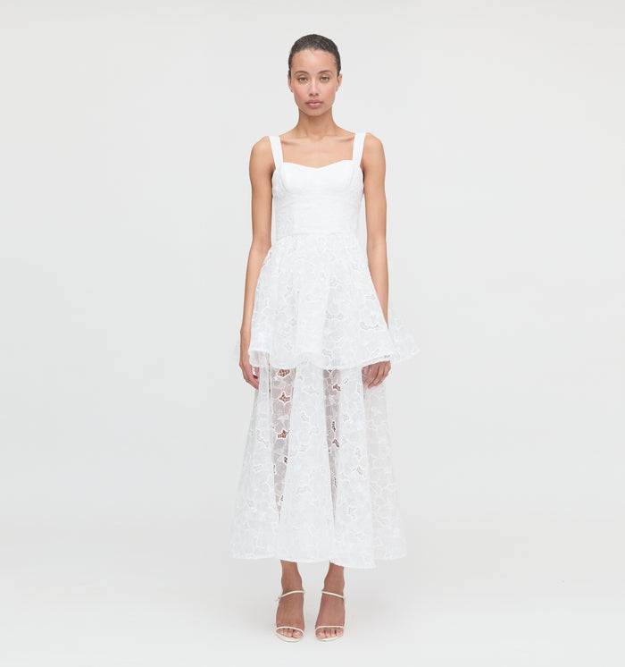 The Isabelle Dress - White Floral Organza