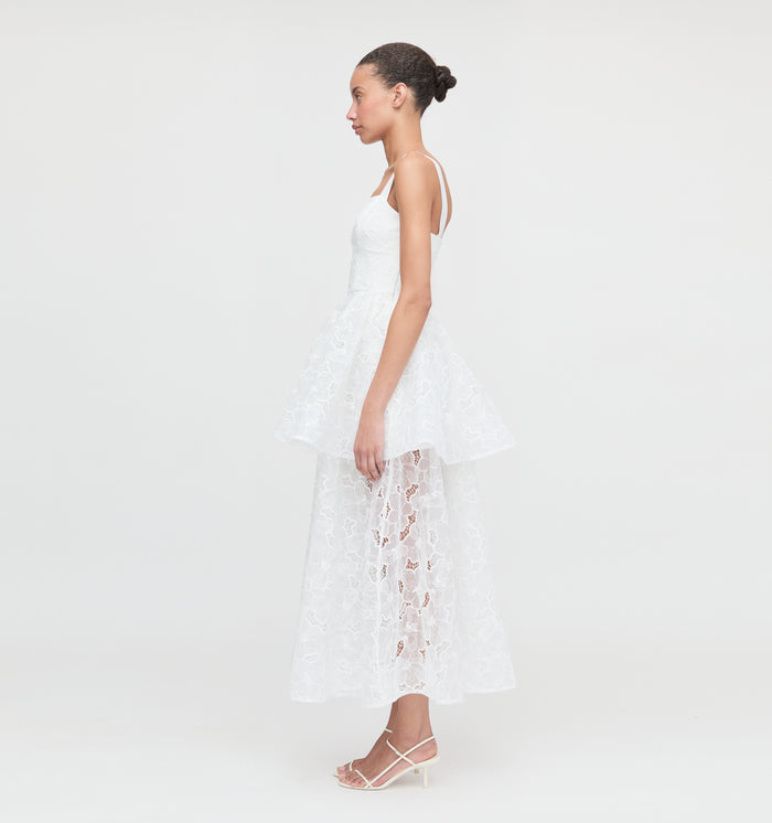 The Isabelle Dress - White Floral Organza