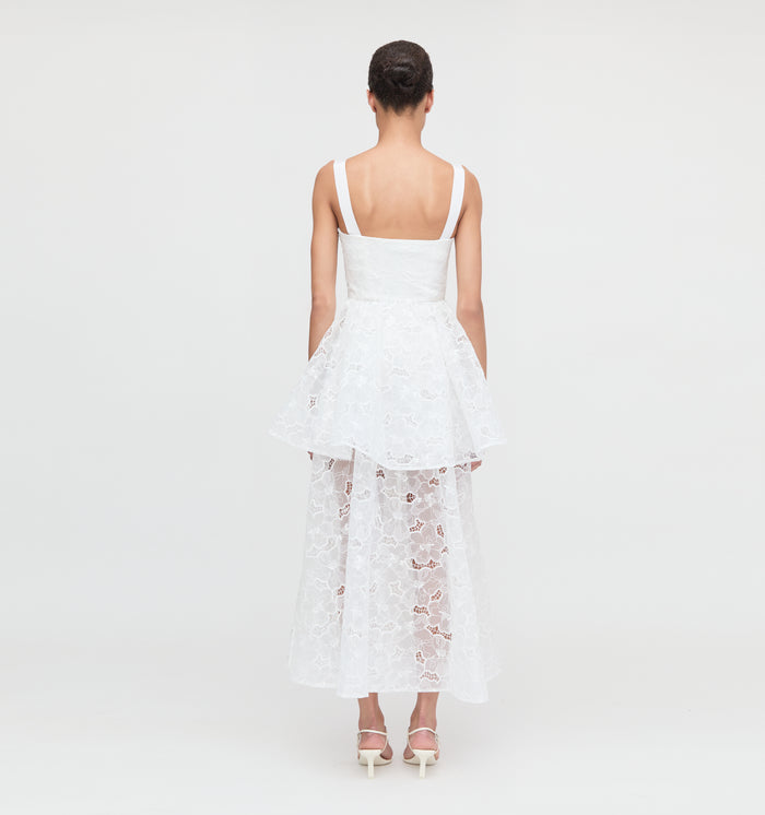 The Isabelle Dress - White Floral Organza