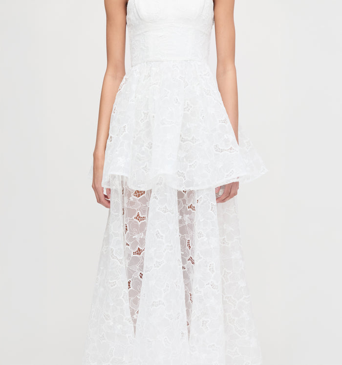 The Isabelle Dress - White Floral Organza
